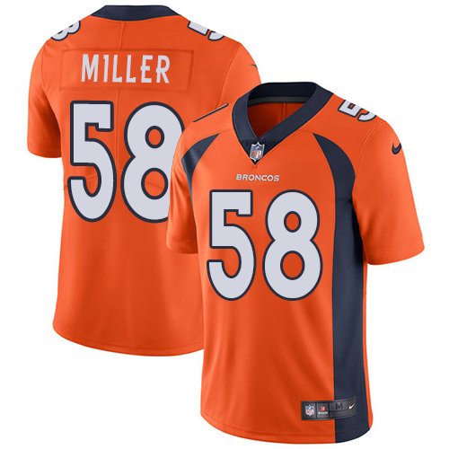 Nike Broncos #58 Von Miller Orange Team Color Stitched NFL Vapor Untouchable Limited Jersey