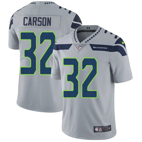 Nike Seahawks #32 Chris Carson Grey Alternate Stitched NFL Vapor Untouchable Limited Jersey - SSR610