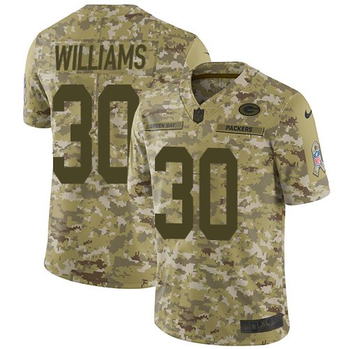 Nike Packers #30 Jamaal Williams Camo Stitched NFL Limited 2018 Salute To Service Jersey - GBJ606