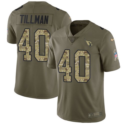 Nike Cardinals #40 Pat Tillman Olive/Camo Stitched NFL Limited 2017 Salute to Service Jersey - ACJ165