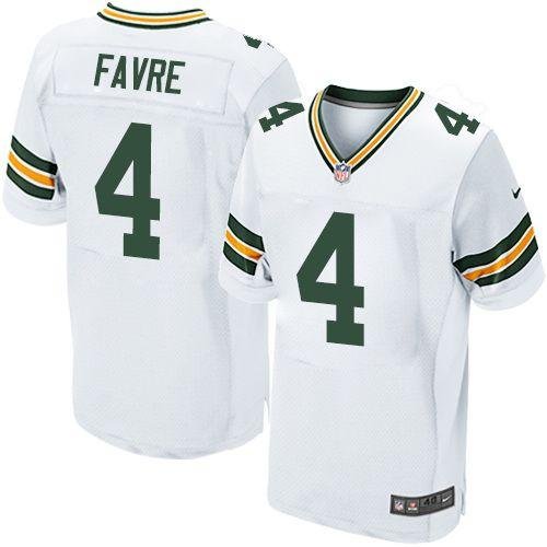 Nike Packers #4 Brett Favre White Stitched NFL Elite Jersey - GBJ417