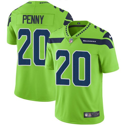 Nike Seahawks #20 Rashaad Penny Green Stitched NFL Limited Rush Jersey