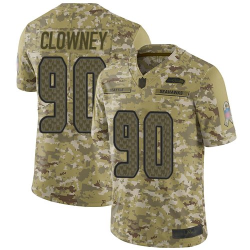 Nike Seahawks #90 Jadeveon Clowney Camo Stitched NFL Limited 2018 Salute To Service Jersey