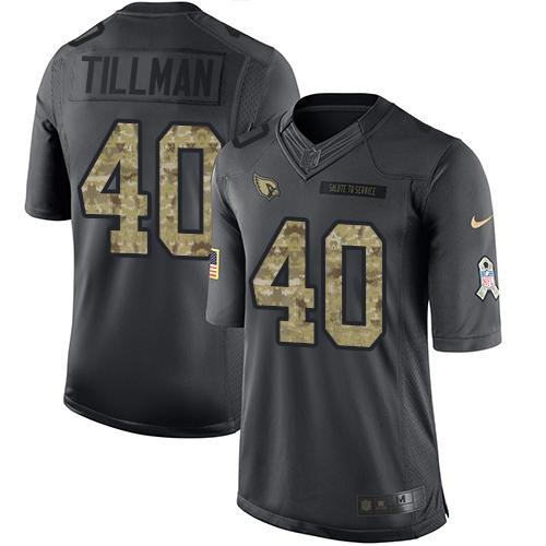 Nike Cardinals #40 Pat Tillman Black Stitched NFL Limited 2016 Salute to Service Jersey - ACJ97