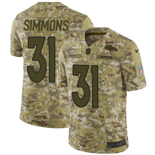 Nike Broncos #31 Justin Simmons Camo Stitched NFL Limited 2018 Salute To Service Jersey