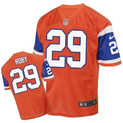 Nike Broncos #29 Bradley Roby Orange Throwback Stitched NFL Elite Jersey