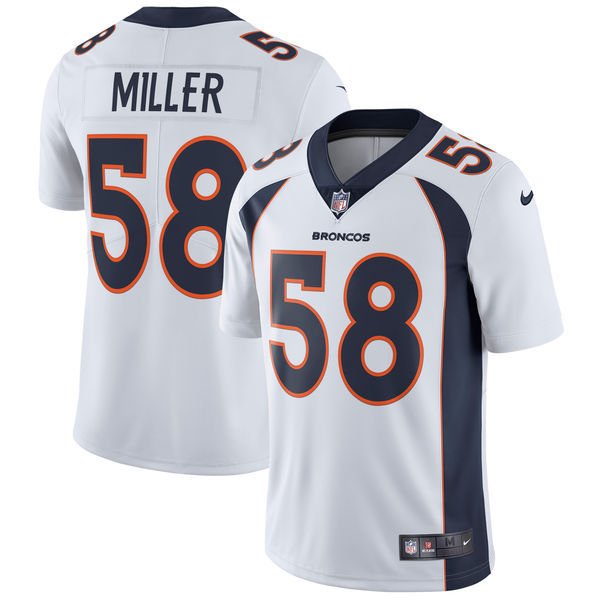 Denver Broncos #58 Von Miller White Vapor Untouchable Limited Stitched NFL Jersey