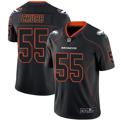 Nike Broncos #55 Bradley Chubb Lights Out Black Stitched NFL Limited Rush Jersey