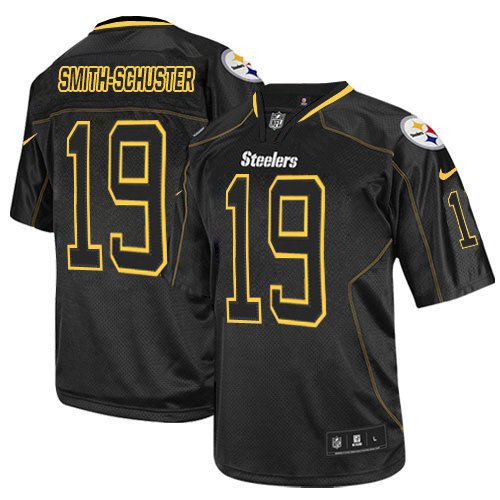 Nike Steelers #19 JuJu Smith-Schuster Lights Out Black Stitched NFL Elite Jersey - PSJ829