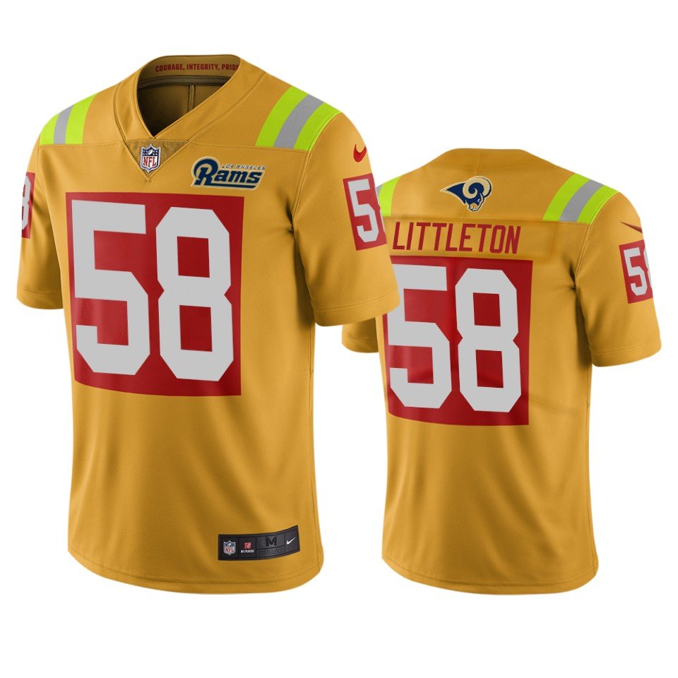 Los Angeles Rams #58 Cory Littleton Gold Vapor Limited City Edition NFL Jersey - LAR469