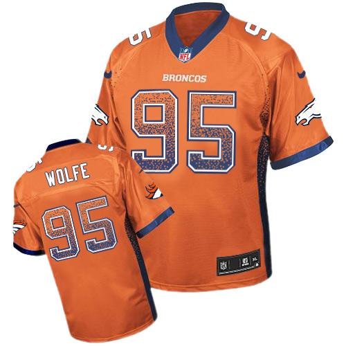 Nike Broncos #95 Derek Wolfe Orange Team Color Stitched NFL Elite Drift Fashion Jersey