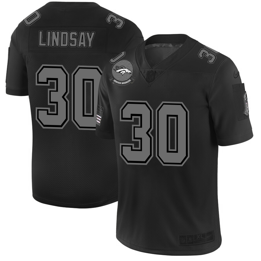 Denver Broncos #30 Phillip Lindsay Nike Black 2019 Salute to Service Limited Stitched NFL Jersey