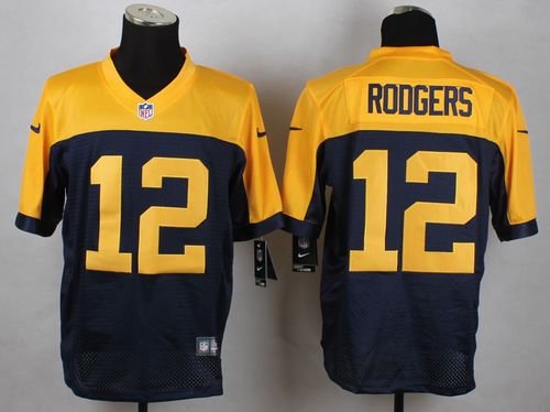 Nike Packers #12 Aaron Rodgers Navy Blue Alternate Stitched NFL New Elite Jersey - GBJ83