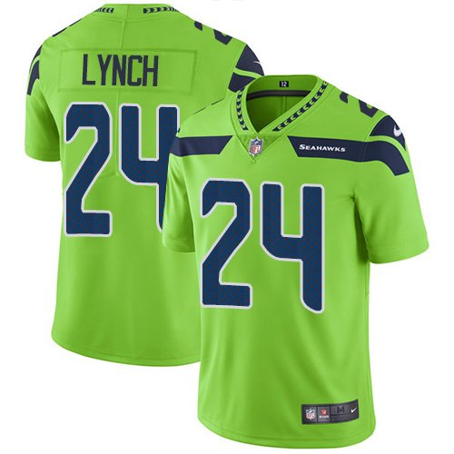 Nike Seahawks #24 Marshawn Lynch Green Stitched NFL Limited Rush Jersey