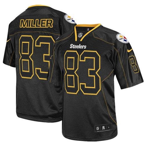 Nike Steelers #83 Heath Miller Lights Out Black Stitched NFL Elite Jersey - PSJ483