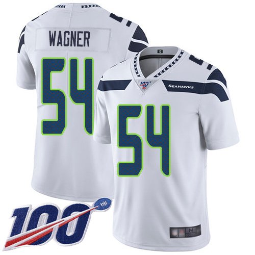 Nike Seahawks #54 Bobby Wagner White Stitched NFL 100th Season Vapor Limited Jersey