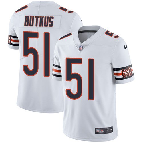 Nike Bears #51 Dick Butkus White Stitched NFL Vapor Untouchable Limited Jersey - CBJ573