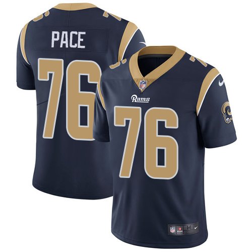 Nike Rams #76 Orlando Pace Navy Blue Team Color Stitched NFL Vapor Untouchable Limited Jersey - LAR92