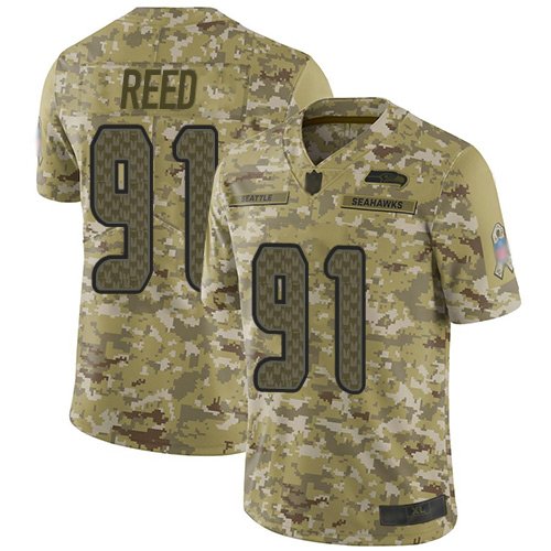 Nike Seahawks #91 Jarran Reed Camo Stitched NFL Limited 2018 Salute To Service Jersey