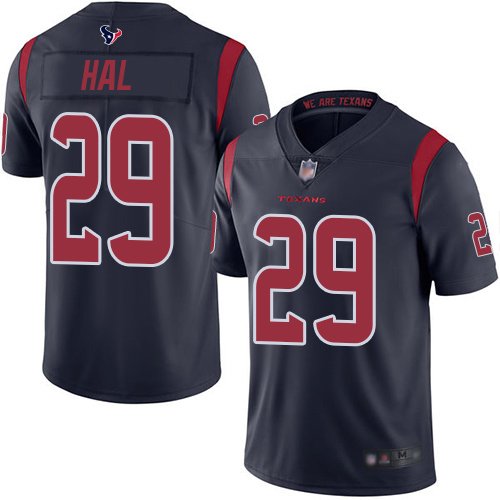 Nike Texans #29 Andre Hal Navy Blue Stitched NFL Limited Rush Jersey - HTJ207