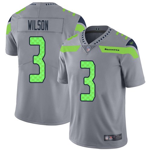 Nike Seahawks #3 Russell Wilson Gray Stitched NFL Limited Inverted Legend Jersey