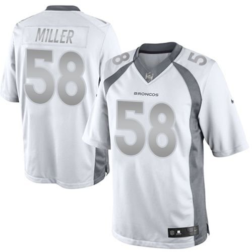 Nike Broncos #58 Von Miller White Stitched NFL Limited Platinum Jersey