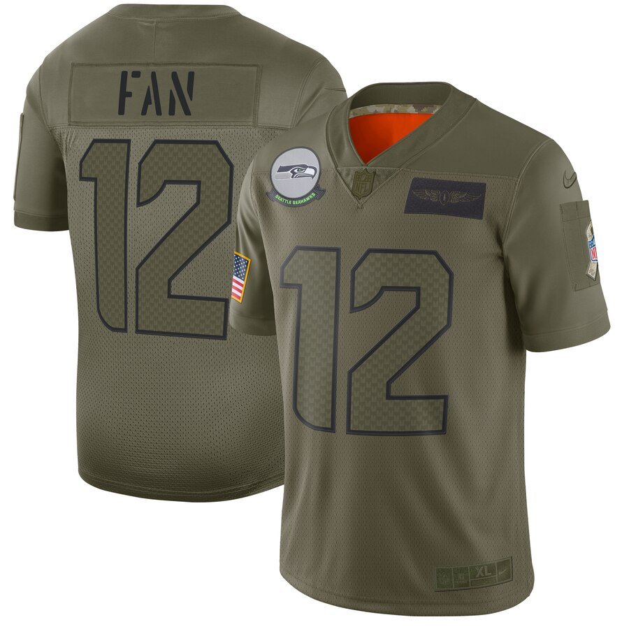 Nike Seahawks #12 Fan Camo Stitched NFL Limited 2019 Salute To Service Jersey