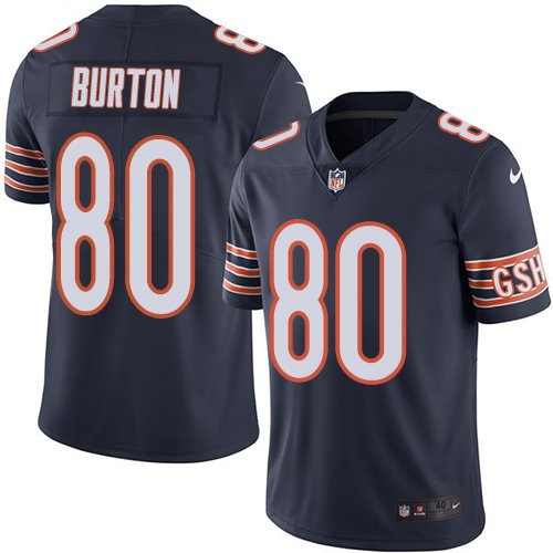Nike Bears #80 Trey Burton Navy Blue Team Color Stitched NFL Vapor Untouchable Limited Jersey - CBJ478