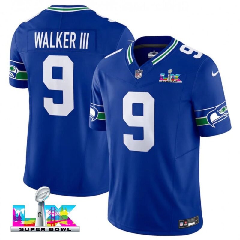 Seattle Seahawks #9 Kenneth Walker III Royal Super Bowl LX F.U.S.E. Vapor Limited Stitched Football Jersey - SSR634