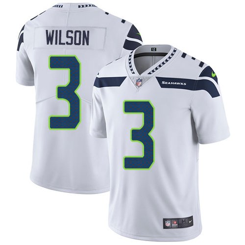 Nike Seahawks #3 Russell Wilson White Stitched NFL Vapor Untouchable Limited Jersey