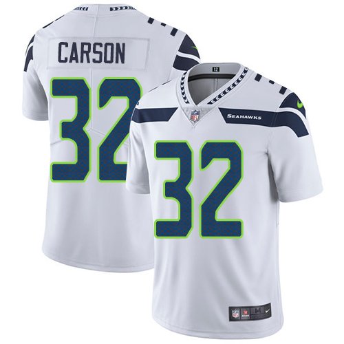 Nike Seahawks #32 Chris Carson White Stitched NFL Vapor Untouchable Limited Jersey