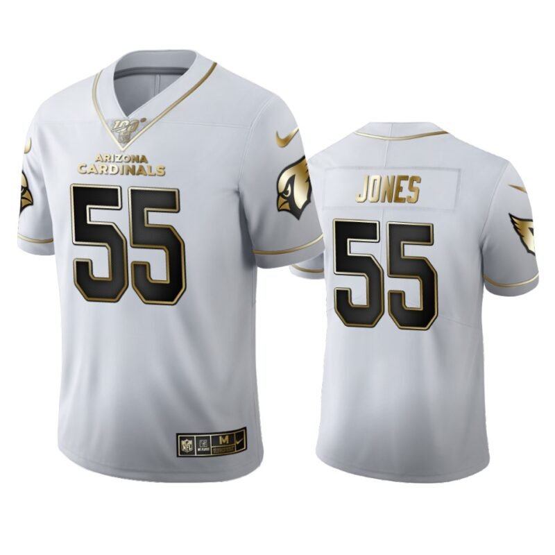 Arizona Cardinals #55 Chandler Jones Nike White Golden Edition Vapor Limited NFL 100 Jersey - ACJ128