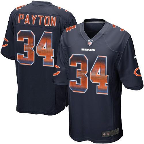 Nike Bears #34 Walter Payton Navy Blue Team Color Stitched NFL Limited Strobe Jersey - CBJ585