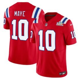 New England Patriots #10 Drake Maye Red F.U.S.E. Vapor Limited Stitched Football Jersey - NEP103