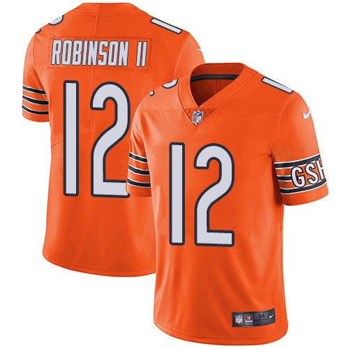 Nike Bears #12 Allen Robinson II Orange Stitched NFL Limited Rush Jersey - CBJ303