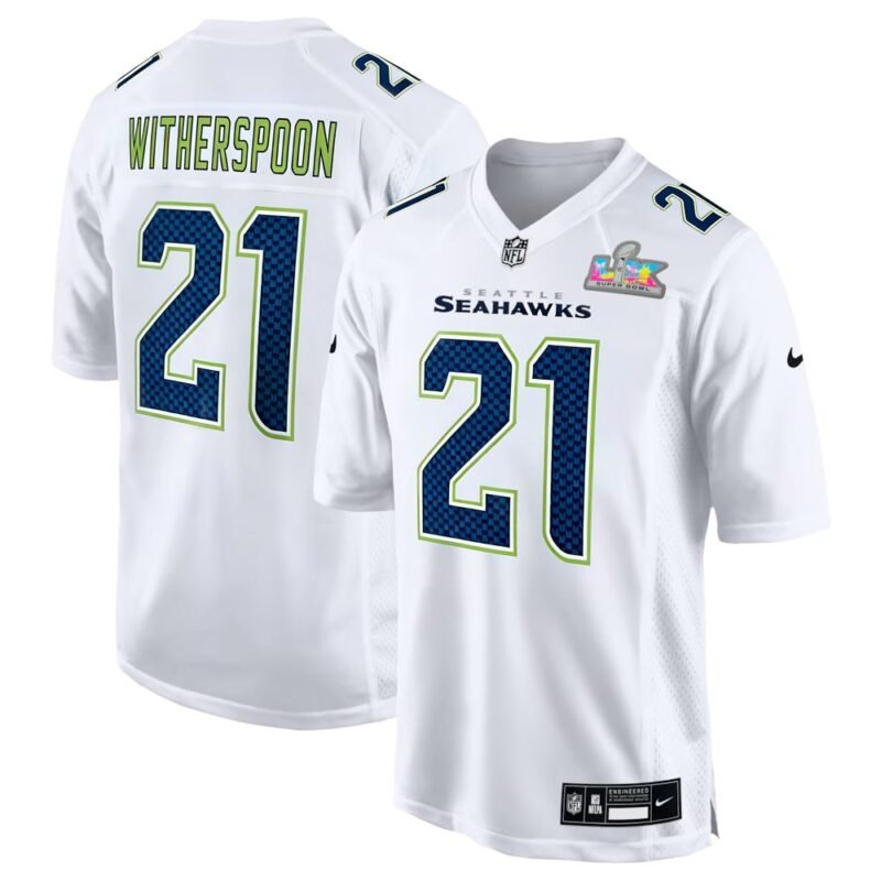 Seattle Seahawks #21 Devon Witherspoon White Super Bowl LX Patch Tundra Fashion Game Jersey - SSR658