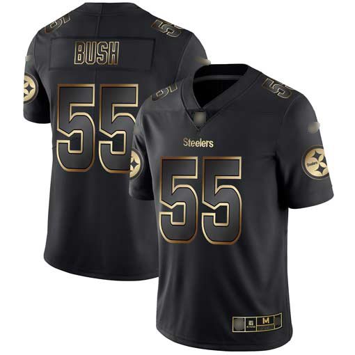 Nike Steelers #55 Devin Bush Black/Gold Stitched NFL Vapor Untouchable Limited Jersey - PSJ373