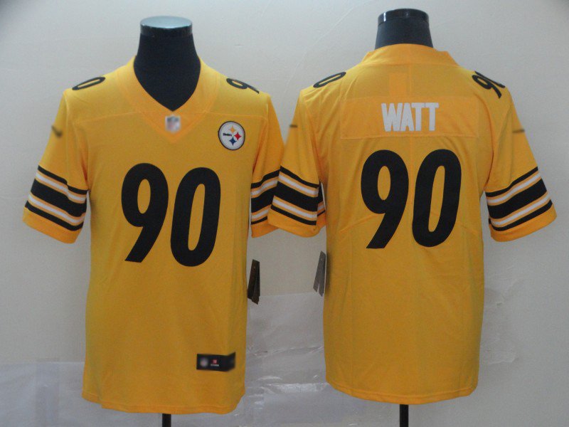 Nike Steelers #90 T. J. Watt Gold Stitched NFL Limited Inverted Legend Jersey - PSJ159