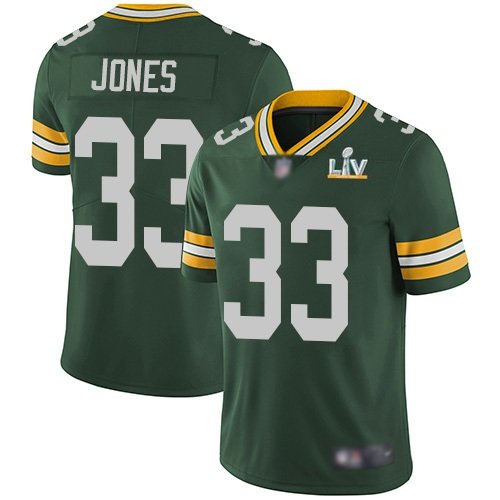Green Bay Packers #33 Aaron Jones Green 2021 Super Bowl LV Stitched Jersey - GBJ616