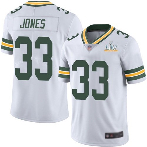 Green Bay Packers #33 Aaron Jones White 2021 Super Bowl LV Stitched Jersey - GBJ52