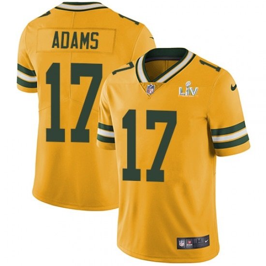 Green Bay Packers #17 Davante Adams Gold 2021 Super Bowl LV Stitched Jersey - GBJ72