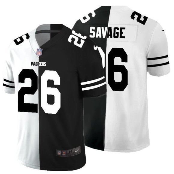 Green Bay Packers Black & White Split #26 Darnell Savage Limited Stitched Jersey - GBJ558