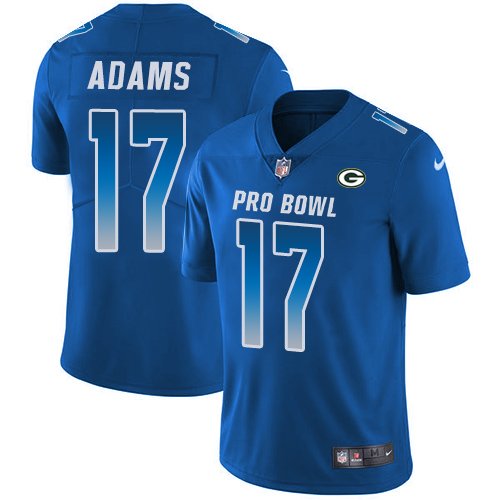 Nike Packers #17 Davante Adams Royal Stitched NFL Limited NFC 2018 Pro Bowl Jersey - GBJ597