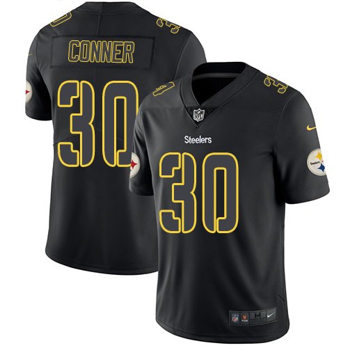 Nike Steelers #30 James Conner Black Stitched NFL Limited Rush Impact Jersey - PSJ108