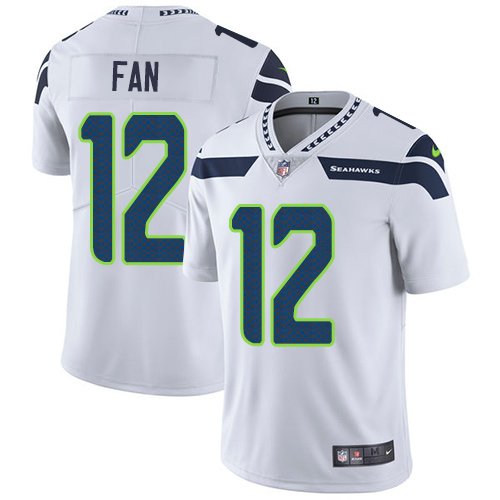 Nike Seahawks #12 Fan White Stitched NFL Vapor Untouchable Limited Jersey
