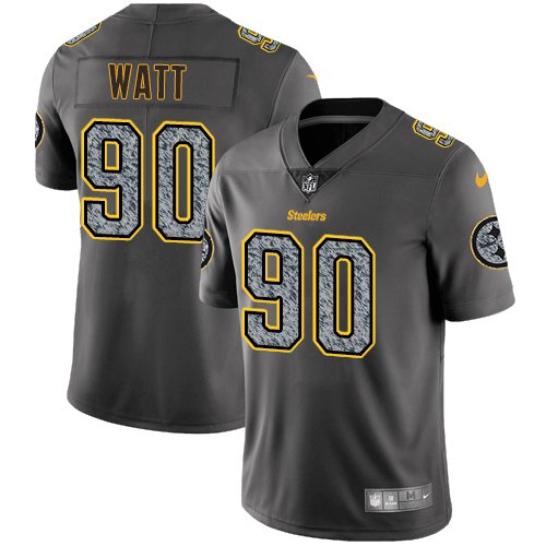 Nike Steelers #90 T. J. Watt Gray Static Stitched NFL Vapor Untouchable Limited Jersey - PSJ595