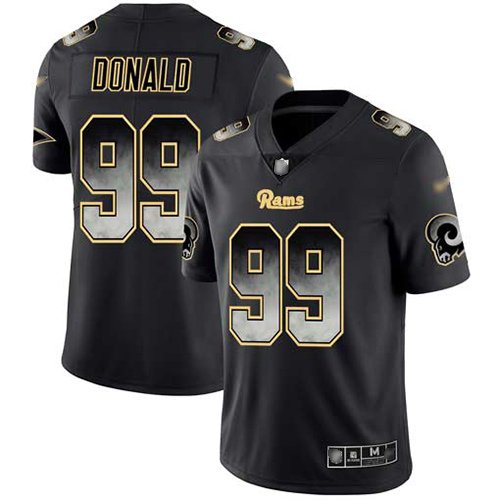 Nike Rams #99 Aaron Donald Black Stitched NFL Vapor Untouchable Limited Smoke Fashion Jersey - LAR436