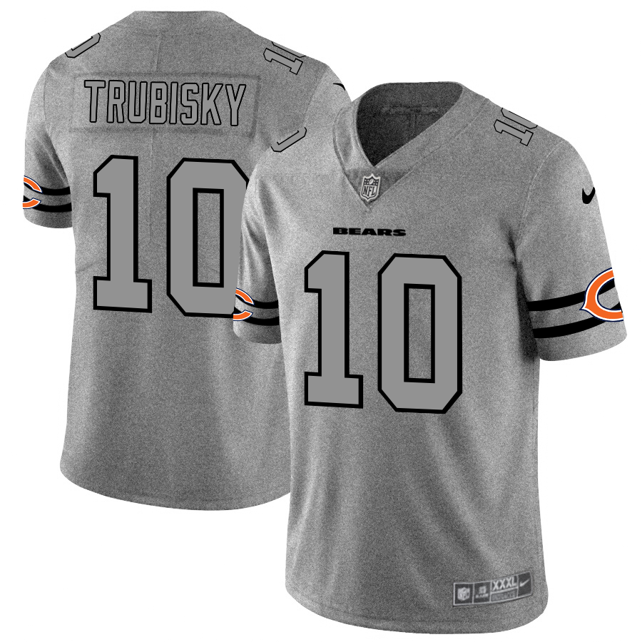 Chicago Bears #10 Mitchell Trubisky Nike Gray Gridiron II Vapor Untouchable Limited NFL Jersey - CBJ183