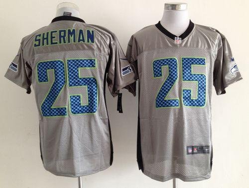 Nike Seahawks #25 Richard Sherman Grey Shadow Stitched NFL Elite Jersey