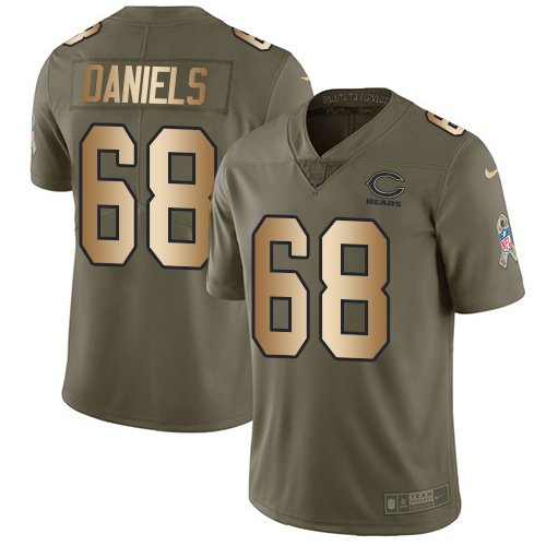 Nike Bears #68 James Daniels Olive/Gold Stitched NFL Limited 2017 Salute To Service Jersey - CBJ246